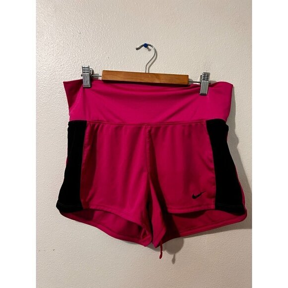 Nike Pants - Women's Nike Dri-Fit Pink Foldover Wasitband Running Shorts Size S [EXCELLENT]